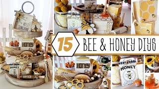 15 BEE amp HONEY TIERED TRAY DIYS  Summer Home Decor Ideas  Bee amp Honey CRAFT KITS ARE HERE [upl. by Aelahc337]