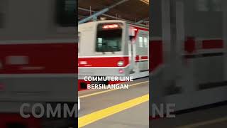 COMMUTER LINE BERSILANGAN Saladintrans keretaapi commuterline stasiunjuanda [upl. by Ahsiekat]