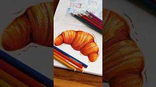 I wanna to eat a croissant too🥐🇫🇷 croissant food fooddrawing colourpencil [upl. by Ashatan850]