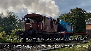 Hunslet Austerity 060ST  3781 Brake Van Ride  Mid Hants Railway Steam Gala 2021  031021 [upl. by Keli]