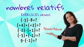 exercices nombres relatifs Mathématiques collège lycée niveau 5ème 4ème [upl. by Beverley577]