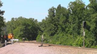 Chasing two 18000 ton BNSF Coal Trains over Goreville Hill  July 2013 [upl. by Yhtorod]