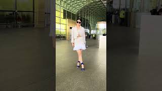 UrvashiRautela dazzling in her white outfit at Mumbai Airport 🤍✨ [upl. by Eenaffit]