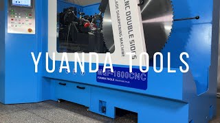 How To Sharpen Saw Blades Double Sides With Yuanda Tools MQF1600CNC Automatic Sharpening Machine [upl. by Kam]