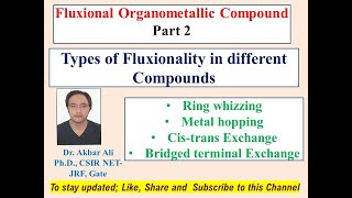 Classification of Fluxional Organometallic Compounds Organometallic Compounds MSc CSIR NETJRF [upl. by Etteneg]