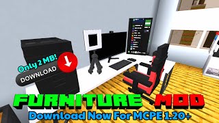 How to download Furniture mod in Minecraft pe 🔥Best Furniture mod for mcpe 120  Download now [upl. by Eimmac]