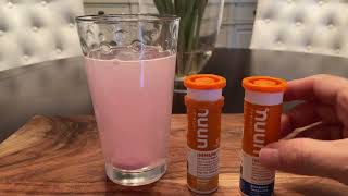 Nuun Hydration Immunity Electrolyte Tablets With 200mg Vitamin C Blueberry Tangerine and Orange Cit [upl. by Ahsetel754]