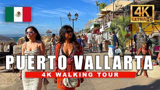 🇲🇽 Puerto Vallarta Beach Walk México 4K Walking Tour 2024 Sunset and Night Walk  4K HDR 60fps [upl. by Edelsten195]