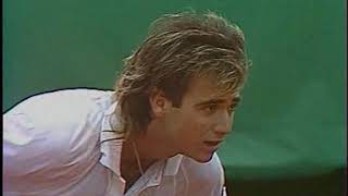 Agassi vs Wilander French Open 1988 semifinal  4th set [upl. by Elakram]