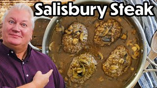 Salisbury Steak with Mushroom Brown Gravy A Classic Family Favorite [upl. by Kinemod]