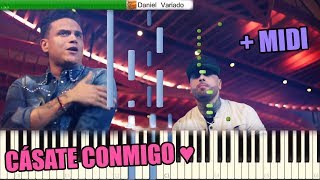 Cásate Conmigo Silvestre Dangond y Nicky Jam Piano TUTORIAL  MIDI  FLP [upl. by Schwinn]