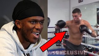 KSI REACTS TO NATE DIAZ NEW PADS FOOTAGE SENDS SHOTS [upl. by Veron]