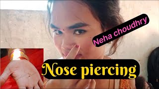 Nose 👃 piercing video नेहा चौधरी का नाक के नथुनी कैसे पहने [upl. by Neenahs581]