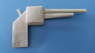 【摺紙教學】用2張A4紙摺一把手槍🔫，Origami Easy Gun  How To Make Paper Gun [upl. by Jordon]