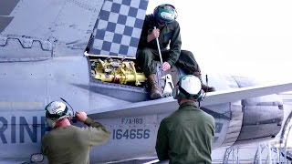 Marines Working on F18 Jet – FA18D Hornet Maintenance [upl. by Rodgers]