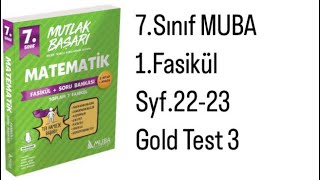 7SINIF MUBA 1FASİKÜL S2223 GOLD TEST 3 [upl. by Ferdinande]