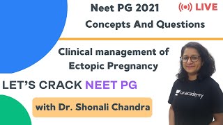 Clinical management of Ectopic Pregnancy  Target NEET PG 2021  Dr Shonali Chandra [upl. by Eissoj]