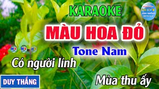 Màu Hoa Đỏ Karaoke Tone Nam Duy Thắng [upl. by Allit]