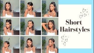 12 EASY SHORT HAIRSTYLES ✨ [upl. by Anecusa]