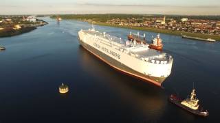 Car Carrier Ship RoRo Vessel IJmuiden DJI Phantom 3 pro 4K [upl. by Esirtal777]