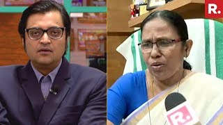 Arnab Goswami Confronts Kerala Minister KK Shailaja Over Attack On Republic TVs Crew [upl. by Ardeen]