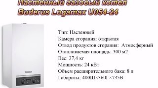 Настенный газовый котел Buderus Logamax U05424 [upl. by Chiquita490]