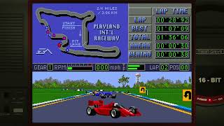 Mario Andretti Racing Single RaceIndy CarPlay landFastest lap Sega Mega Drive Genesis  Emulated [upl. by Vetter]