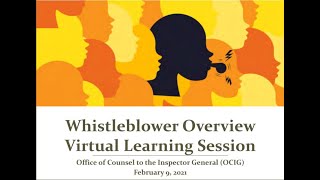 HHSOIG Whistleblower Overview Virtual Learning Session February 9 2021 [upl. by Beekman]