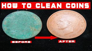 How to clean coins found metal detecting in a Rock Lapidary Tumbler [upl. by Ellesig]