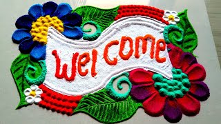 welcome rangoli designs 791 [upl. by Pauli]