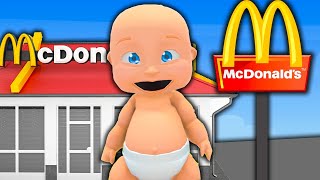 Baby Goes To A MCDONALDS 100 Times [upl. by Haiel50]