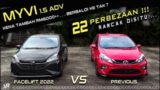 NEW MYVI FACELIFT 2022 VS MYVI PREVIOUS 2021  SIDE BY SIDE DIFFERENT [upl. by Ecirtaed890]