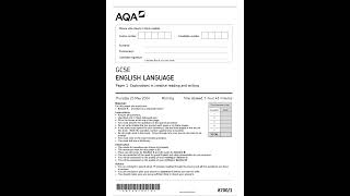 OFFICIAL SUMMER 2024 AQA GCSE ENGLISH LANGUAGE 87001 PAPER 1 EXPLORATIONS IN CREATIVE READING AND WR [upl. by Eelah]