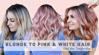 Blonde to Pink hair color  EASY PINK HAIR TRANSFORMATION pinkhair [upl. by Enoch26]