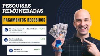 5 sites de pesquisas remuneradas que realmente pagam  Provas de Pagamento Paypal [upl. by Ernaldus]