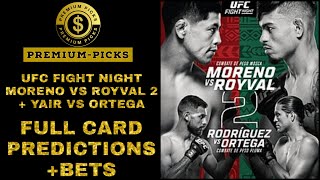 UFC fight night Moreno vs Royval full card predictions and bets [upl. by Ellehsat648]