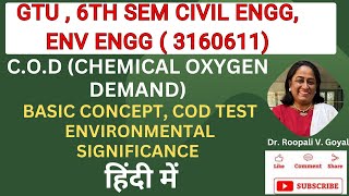 Chemical Oxygen Demand हिंदी में Basics Testing Methods and Environmental Significance gtuexam [upl. by Bonnee423]