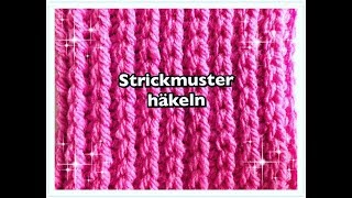 EINFACHES Strickmuster häkeln [upl. by Nevets]