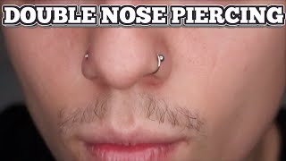 Double Nose Piercing for Men as seen on Chris Brown [upl. by Atkins175]