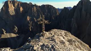 Plattkofel  2958   Sasplat  Sasso Piatta  Fly in the Dolomites [upl. by Perlis]