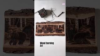 Burning wood artwork hippienorth pyrography art painting woodart [upl. by Puduns]