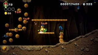 New Super Mario Bros U  Grab a Star and Go Go Go in Perilous Pokey Cave [upl. by Bondie]