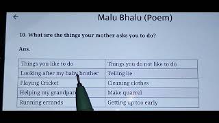 TOP SHORT Q10 Class 5th English poem Malu Bhalu like and subscribe the video [upl. by Saleme683]