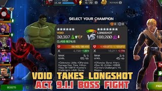 Act 911 Longshot Boss Almost Solo  Void Eats Longshot  MCOC Gameplay  mcoceventquest [upl. by Nnylsia215]