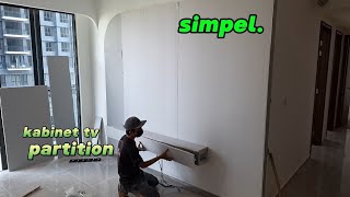 cara SIMPELbuat kabinet tv dari partition [upl. by Toscano]