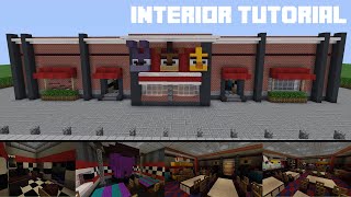 Minecraft Tutorial How To Build Freddy Fazbears Pizza Restaurant Interior Part 2 [upl. by Jaf]