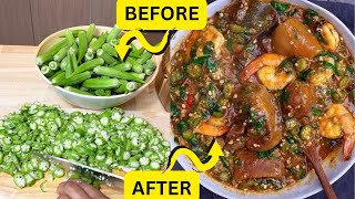 HOW TO MAKE OKRA SOUP  NIGERIAN OKRO SOUP  UPDATED NIGERIAN OKRA SOUP RECIPE [upl. by Atiuqrehs]