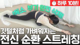 독소 제거 부기 삭제 효과 만점 전신 순환 스트레칭 🧘‍♀️ 운동하기 싫은 날  PMS 생리 중 추천 sub [upl. by Rudolfo]