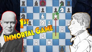 The First Immortal Chess Game Ever  Anderssen vs Kieseritzky  London 1851 [upl. by Natsirc]