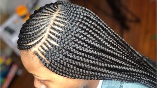 Regular Speed Side Part Feed In Braids  Box Braids [upl. by Selrahc276]